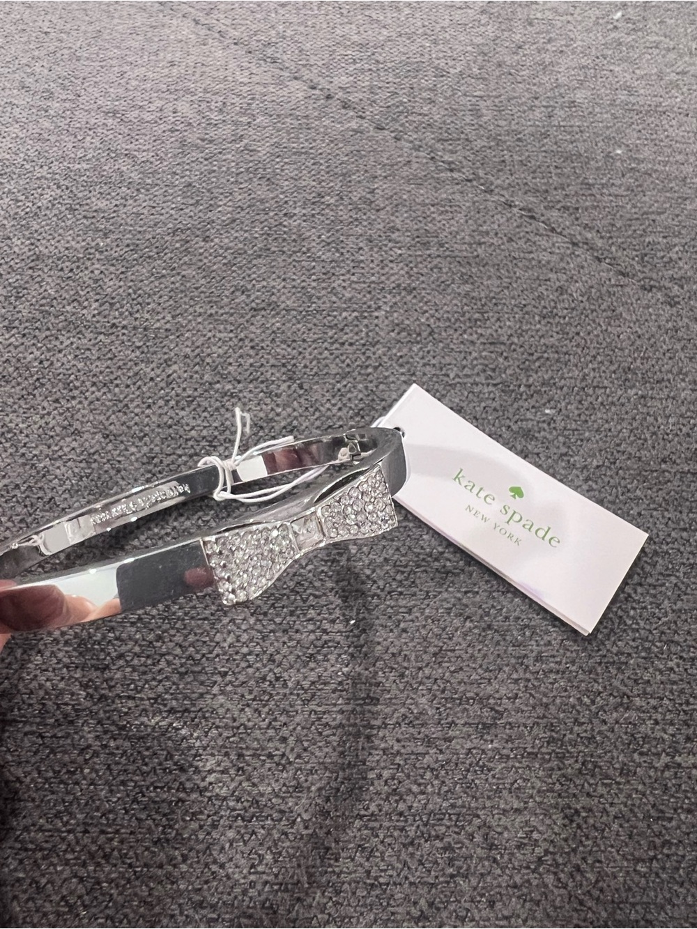 kate spade silver crystal bow hairband